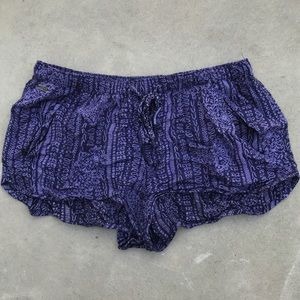 ROXY Purple Tribal Print Flowy Shorts Size S
